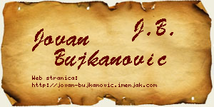 Jovan Bujkanović vizit kartica
